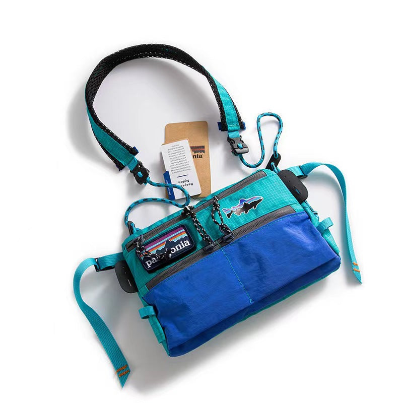 Blue Unisex Sports Sling Bag - Casual Fishing Crossbody Bag with Workwear Style for Phone Storage