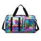 Pearl Color Iridescent Gym Bag with Wet-Dry Separation - Large Capacity Travel and Fitness Duffel
