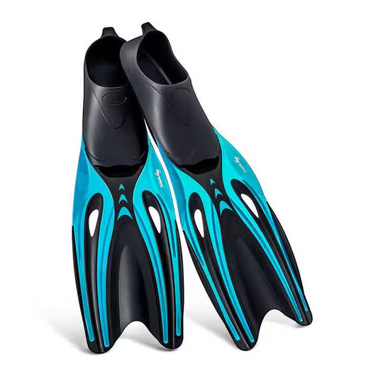 L Blue Adult Professional TPR Swim Fins - Rubber Snorkeling Flippers for Diving and Free Swimming