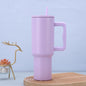 Purple 40oz Stainless Steel Tumbler with Handle & Straw - Large Capacity Car Cup