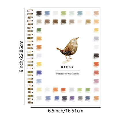 Seaside 2-Pack Watercolor Painting Set - Premium Bird-Themed Coloring Books with Watercolor Paints (22.86x16.51cm) - Artist-Grade Workbook Kit