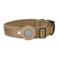 S Khaki Secure Nylon Dog Collar with Built-in Apple AirTag (not included) Holder Case - Pet Tracker Accessory