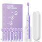8 Brush Heads + Holder + Toothbrush Case Advanced Sonic Electric Toothbrush with 5 Modes, Smart Timer & Type-C Charging - For Adults & Kids