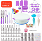 Purple Comprehensive 356-Piece Cake Decorating Kit - Turntable, Piping Tips & Baking Tools Set