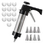 Black Deluxe Cookie Press & Icing Gun Set - 13 Discs & Multiple Nozzles for Baking & Decorating