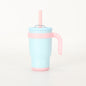 Pink Blue 14oz Insulated Tumbler with Handle & Straw - 304 Stainless Steel Car Cup (Contrast Color)