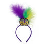 Masks Pattern Festive Mardi Gras Feather Headband Set - 10 Pack Sequin Jester Hat Party Accessory
