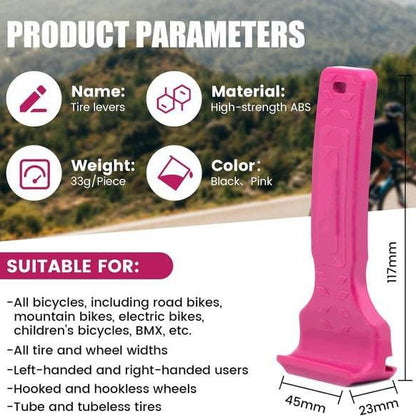 2PCS Black and Pink Durable ABS Bicycle Tire Lever - Easy Tyre Removal & Repair Tool
