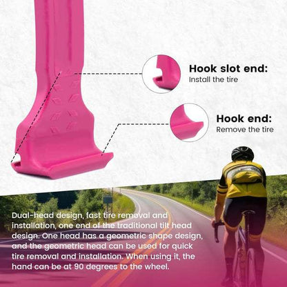 2PCS Black and Pink Durable ABS Bicycle Tire Lever - Easy Tyre Removal & Repair Tool