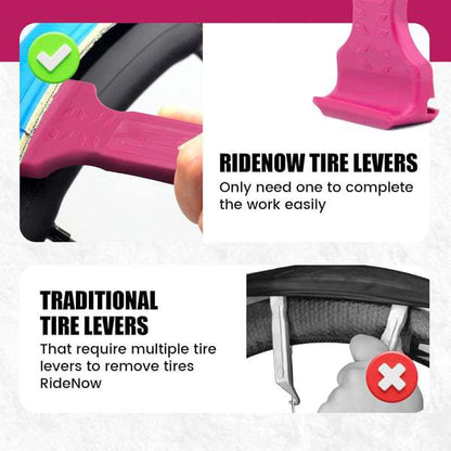 2PCS Black and Pink Durable ABS Bicycle Tire Lever - Easy Tyre Removal & Repair Tool