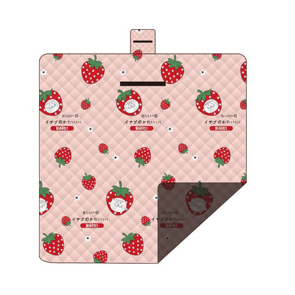 Waterproof Foldable Picnic Blanket with strawberry Print - 200x200cm