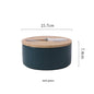 Green Nordic Ceramic Butter Dish with Knife - Airtight Cheese Container with Bamboo Lid, Kitchen Storage