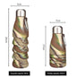 Camouflage Green Collapsible Silicone Water Bottle - Portable Sports Hydration Flask with Carabiner, 550ml/300ml