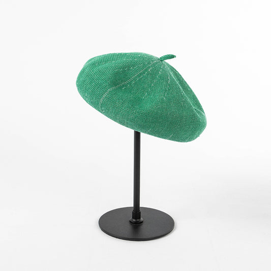 Gucci green Linen Knit Beret - Classic Soft and Stylish Headwear