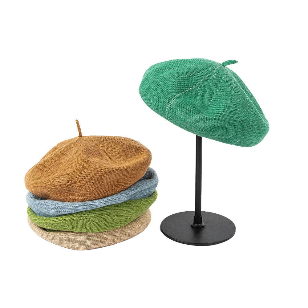Gucci green Linen Knit Beret - Classic Soft and Stylish Headwear