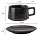Vintage Ceramic Coffee Cup and Saucer Set - Elegant Afternoon Tea Set(Ink Black)