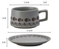 Vintage Ceramic Coffee Cup and Saucer Set - Elegant Afternoon Tea Set(Wave Fish Gray)