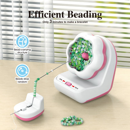 Electric Bead Spinner - DIY Bracelet Maker with Beading Bowl and Needles(grey)