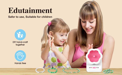 Electric Bead Spinner - DIY Bracelet Maker with Beading Bowl and Needles(grey)