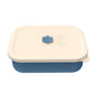 Dark blue Microwave-Safe Silicone Lunch Box with 4 Compartments - Airtight Bento Box for Work and Travel