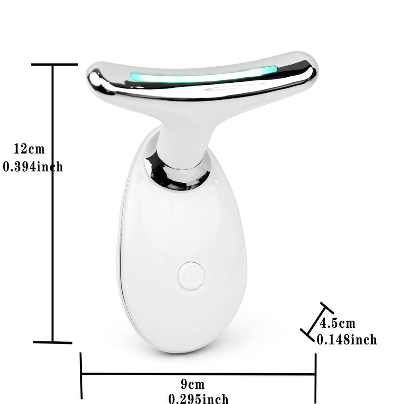 LED Photon Therapy Neck and Face Wrinkle Remover - Skin Tightening Device with EMS and Heat(white)