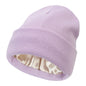 Premium Warm Beanie with Silk Satin Lining(Purple)