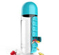Two 2-in-1 Water Bottle with 7-Day Pill Organizer - 600ml BPA-Free, Portable & Leakproof(Blue)