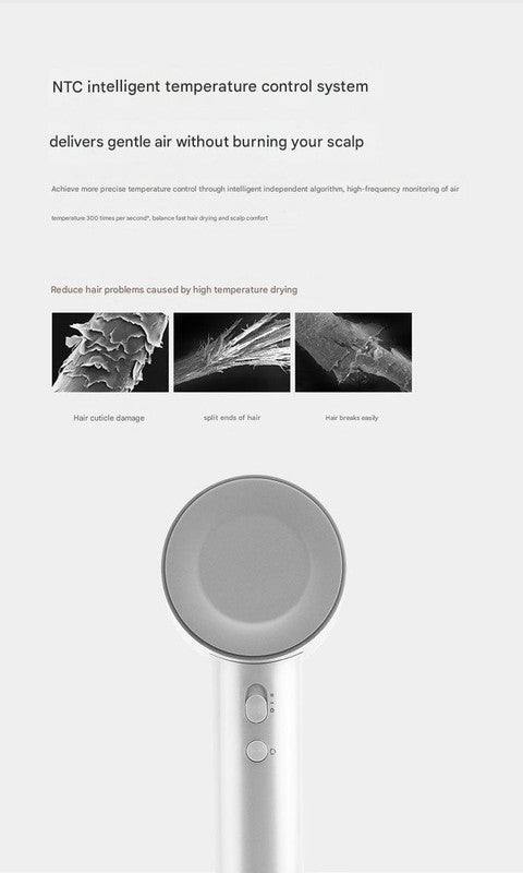High-Speed Ionic Hair Dryer - 110,000 RPM Motor, 70m/s Airflow, Low Noise(Light purple)