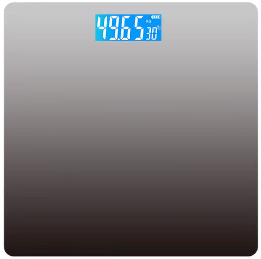 Smart USB Rechargeable Digital Bathroom Scale - Measures Body Weight & Temperature(Gradient black)