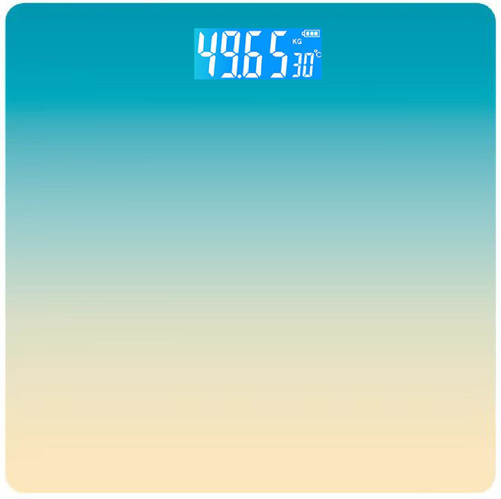 Smart USB Rechargeable Digital Bathroom Scale - Measures Body Weight & Temperature(Gradient green)