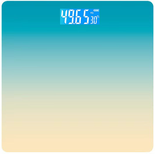 Smart USB Rechargeable Digital Bathroom Scale - Measures Body Weight & Temperature(Gradient green)