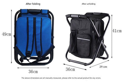 Camouflage Insulated Cooler Backpack Chair - Foldable Stool for Picnics & BBQ