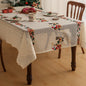 Embroidered Christmas Tablecloth - Embroidered Santa Claus, Reindeer (140*200cm)
