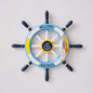 Nautical Wooden Rudder Wall Decor - 34cm Coastal Home Decor Accent (Yellow Rudder)