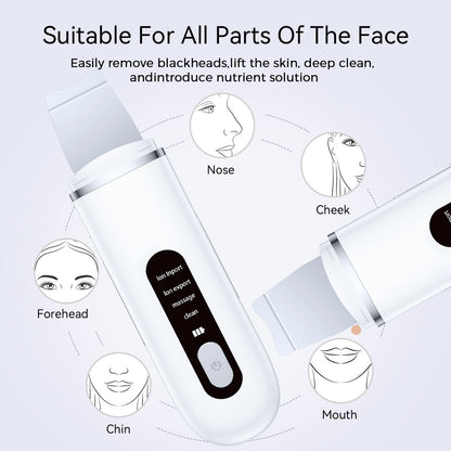 Rechargeable Ultrasonic Facial Spatula - Deep Pore Cleanser & Exfoliator