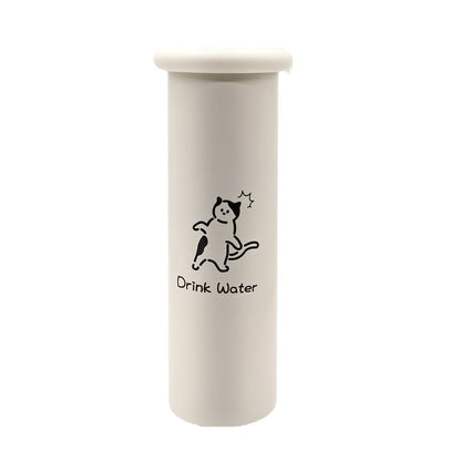 Mini Insulated Coffee Cup - 316 Stainless Steel, Portable & Stylish - White Kitten (300ml)