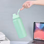 Green Portable Travel Thermos Bottle - Leakproof Stainless Steel Flask with Carry Handle (18oz)