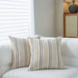Textured Vertical Striped Pillowcases - Scandinavian Home Decor Accents (Blue Stripes Pair - 45x45cm)