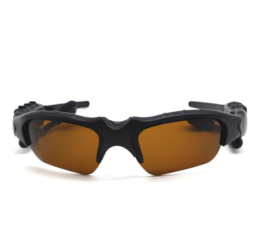 Brown Bluetooth Sunglasses with Wireless Earbuds for Music and Calls