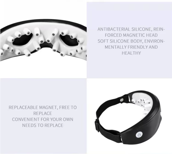 Black Touch-Control Rechargeable Heated  Eye Massager for Daily Use