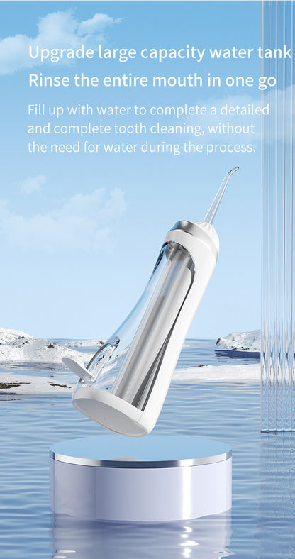 White Portable Ultrasonic Oral Irrigator with 3 Cleaning Modes Smart Teeth Cleaning Machine
