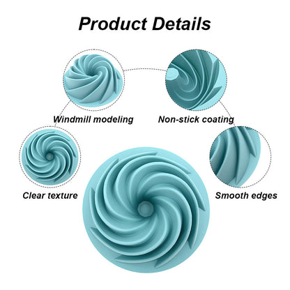 Red Non-Stick Silicone Cyclone Cake Pan Set (10 Molds) - Perfect for Desserts
