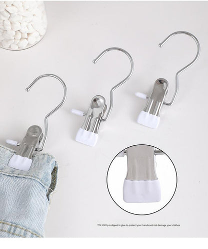 Dark green Stainless Steel Hanging Clips (35 PCS) - Strong Grip for Pants, Hats, Socks, Laundry