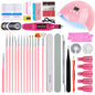 Complete Nail Art Manicure Kit - UV LED Lamp, Electric Drill, Brushes & Accessories