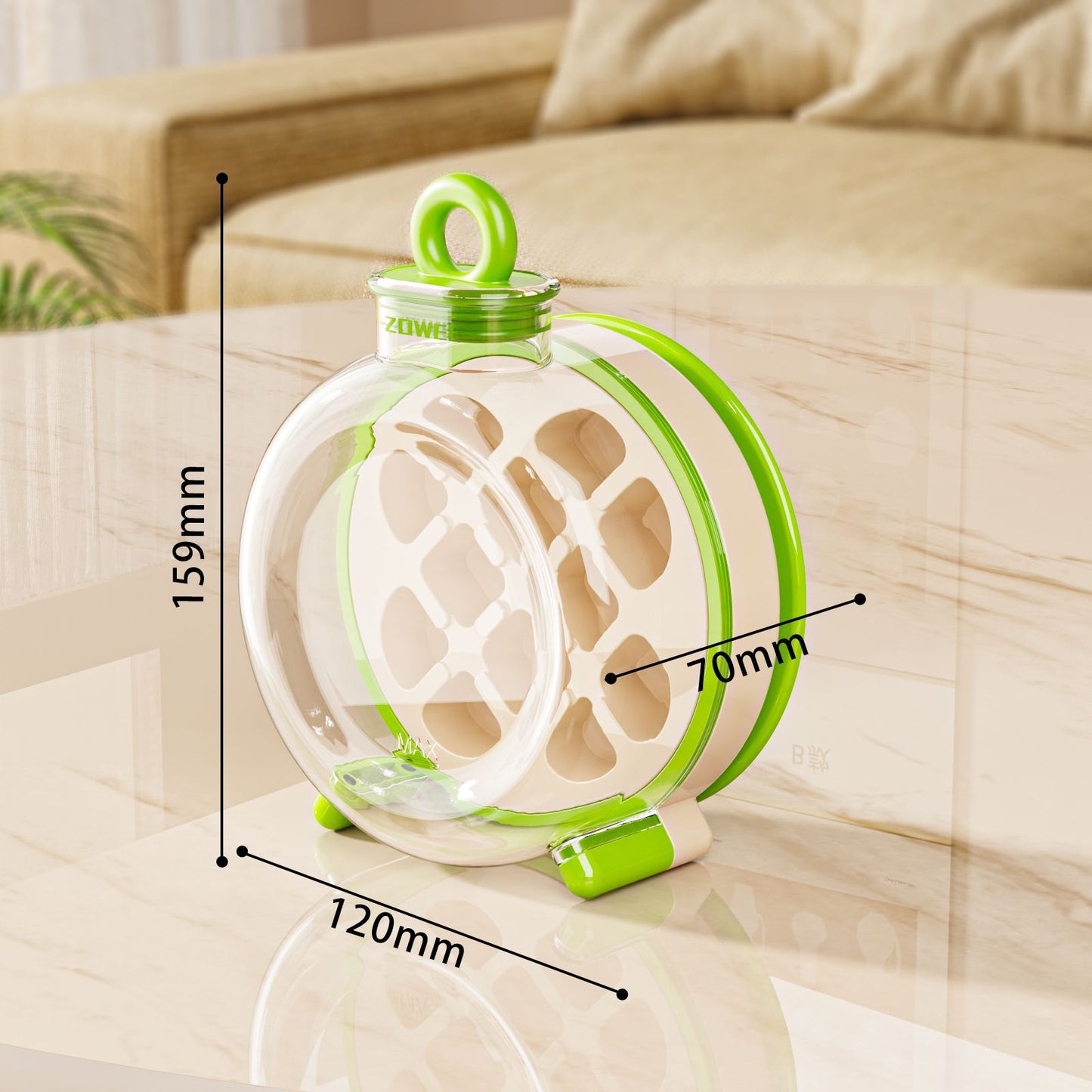 Green Portable Press-Release Ice Cube Maker Bottle - Makes 12 Cubes, Doubles as Bottle