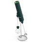 Green USB Rechargeable Milk Frother - 3-Speed Handheld Electric Whisk with Stand