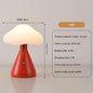 Red Mushroom LED Table Lamp - Rechargeable, 3-Color Touch Dimmable, USB-C