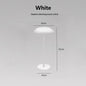 White Minimalist Rechargeable LED Touch Table Lamp - 3-Color Stepless Dimming Metal Desk Light