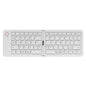 White Ultra-Slim Foldable Bluetooth Keyboard - Portable Wireless Rechargeable Travel Keyboard for iOS Android Windows Devices