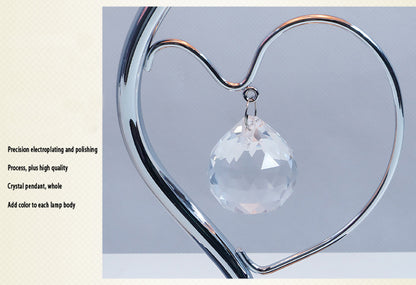 Yellow Roses And Silver Base Romantic Red Rose Flower Table Lamp - Crystal Heart Accent Bedside Night Light